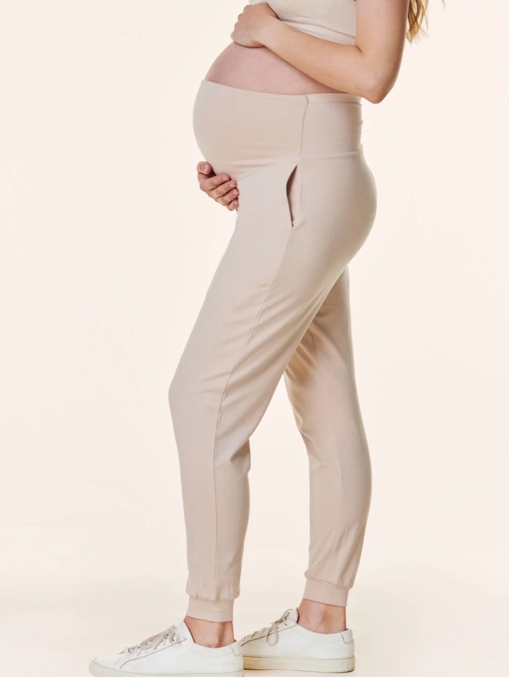Bravado Beige Maternity Joggers